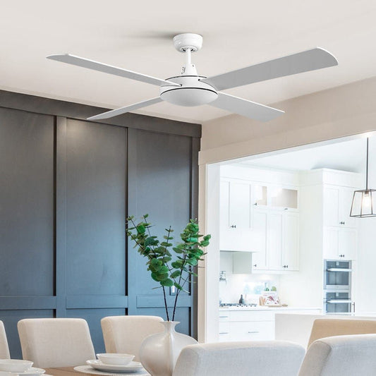 Devanti 52'' Ceiling Fan w/Remote - White -Home Living Store - -