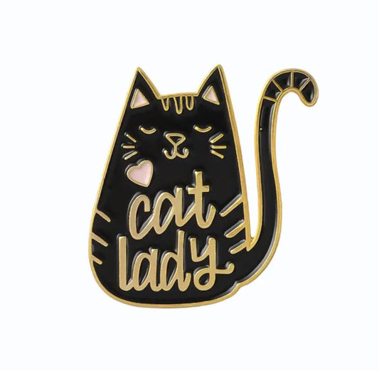 💐 Pin: Cat Lady - Black