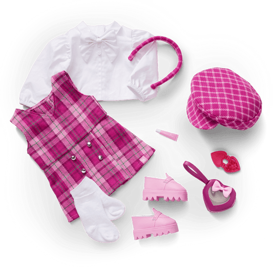 Pink & Preppy Outfit & We Heart Fashion Accessories for 18-inch Dolls