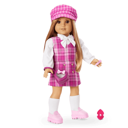 Pink & Preppy Outfit & We Heart Fashion Accessories for 18-inch Dolls