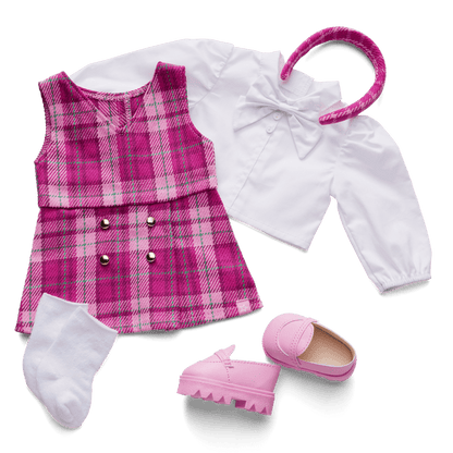 Pink & Preppy Outfit & We Heart Fashion Accessories for 18-inch Dolls