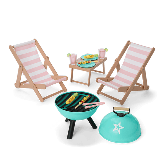Raquel's™ Beach Chairs & Barbecue Set for 18-inch Dolls (Girl of the Year™ 2026)