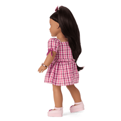 Raquel’s™ Gingham Ruffle Outfit for Girls & 18-inch Dolls + Raquel Doll (Girl of the Year™ 2026)