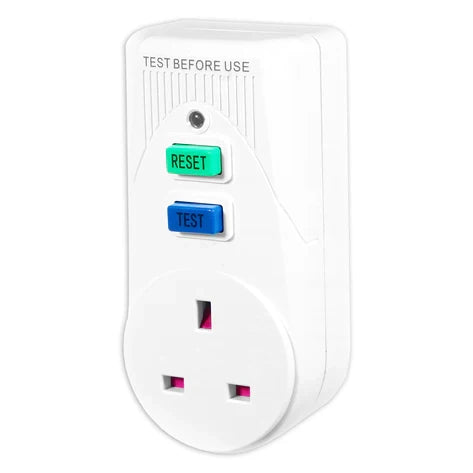 RCD Mains Plug Safety Adaptor Single Socket Circuit Breaker Electrical Power Trip Switch Adaptor