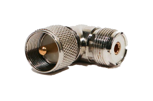 Right Angle Male-to-Female UHF Connector | Right Channel Radios