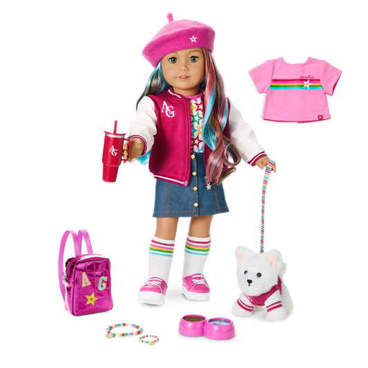 Truly Me™ 18-inch Doll #101, Puppy, Mini Backpack & Accessories AG™ Star Squad Bundle