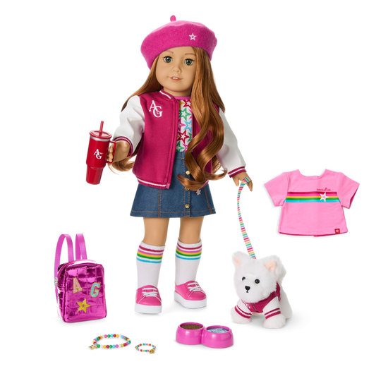 Truly Me™ 18-inch Doll #103, Puppy, Mini Backpack & Accessories AG™ Star Squad Bundle