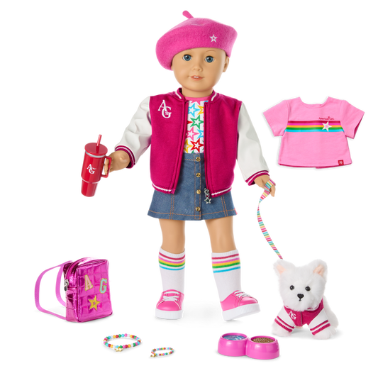 Truly Me™ 18-inch Doll #105, Puppy, Mini Backpack & Accessories AG™ Star Squad Bundle