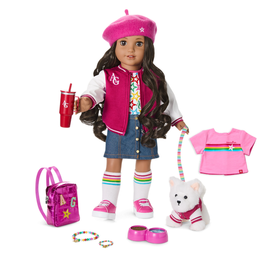 Truly Me™ 18-inch Doll #108, Puppy, Mini Backpack & Accessories AG™ Star Squad Bundle