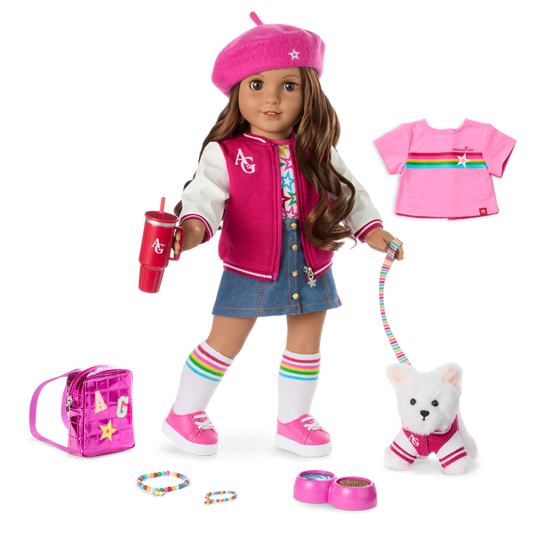 Truly Me™ 18-inch Doll #117, Puppy, Mini Backpack & Accessories AG™ Star Squad Bundle