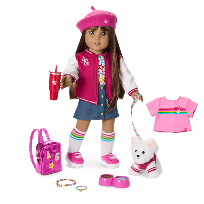 Truly Me™ 18-inch Doll #122, Puppy, Mini Backpack & Accessories AG™ Star Squad Bundle