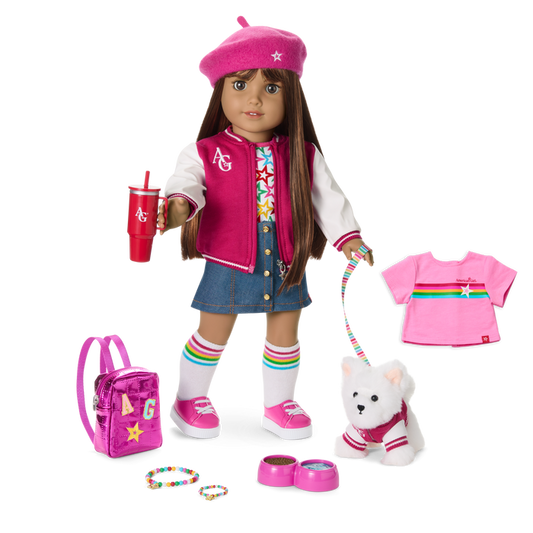 Truly Me™ 18-inch Doll #122, Puppy, Mini Backpack & Accessories AG™ Star Squad Bundle