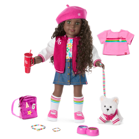 Truly Me™ 18-inch Doll #127, Puppy, Mini Backpack & Accessories AG™ Star Squad Bundle