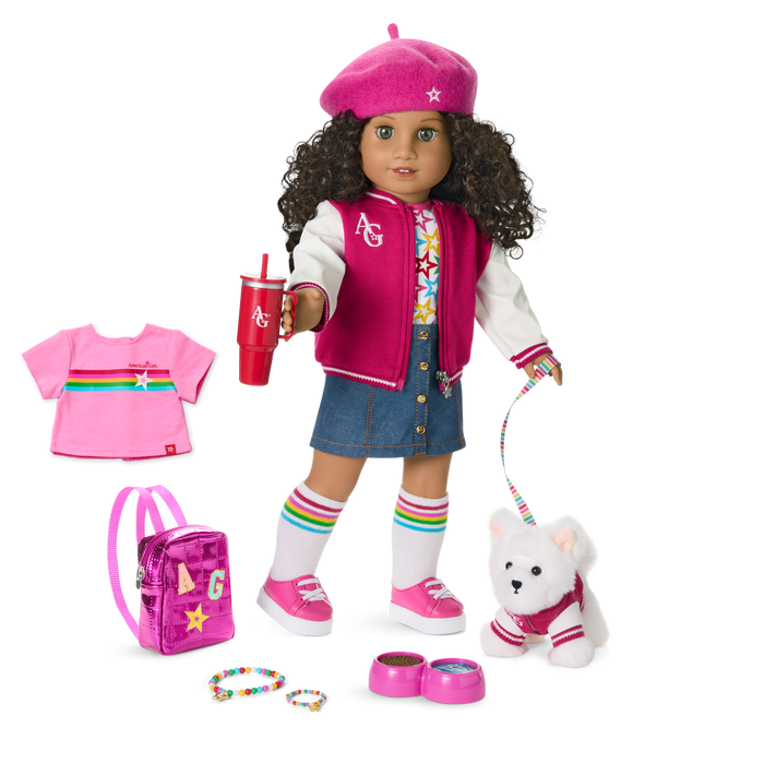 Truly Me™ 18-inch Doll #132, Puppy, Mini Backpack & Accessories AG™ Star Squad Bundle