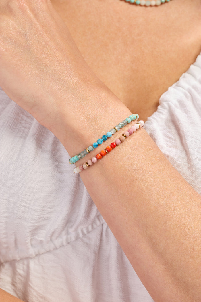 Turquoise Ombre Semi-Precious Beaded Bracelet