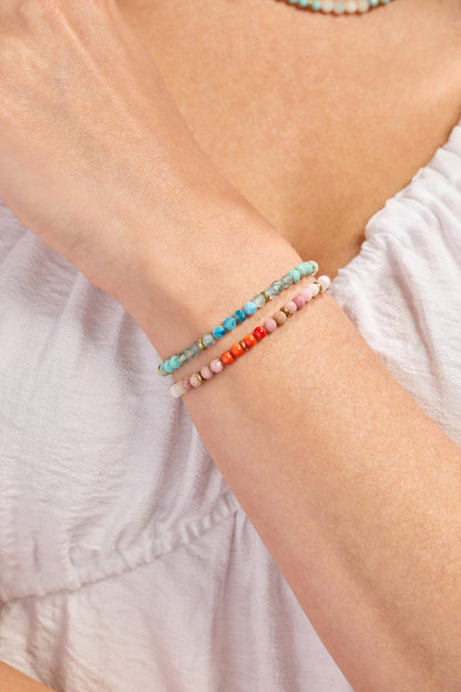 Turquoise Ombre Semi-Precious Beaded Bracelet