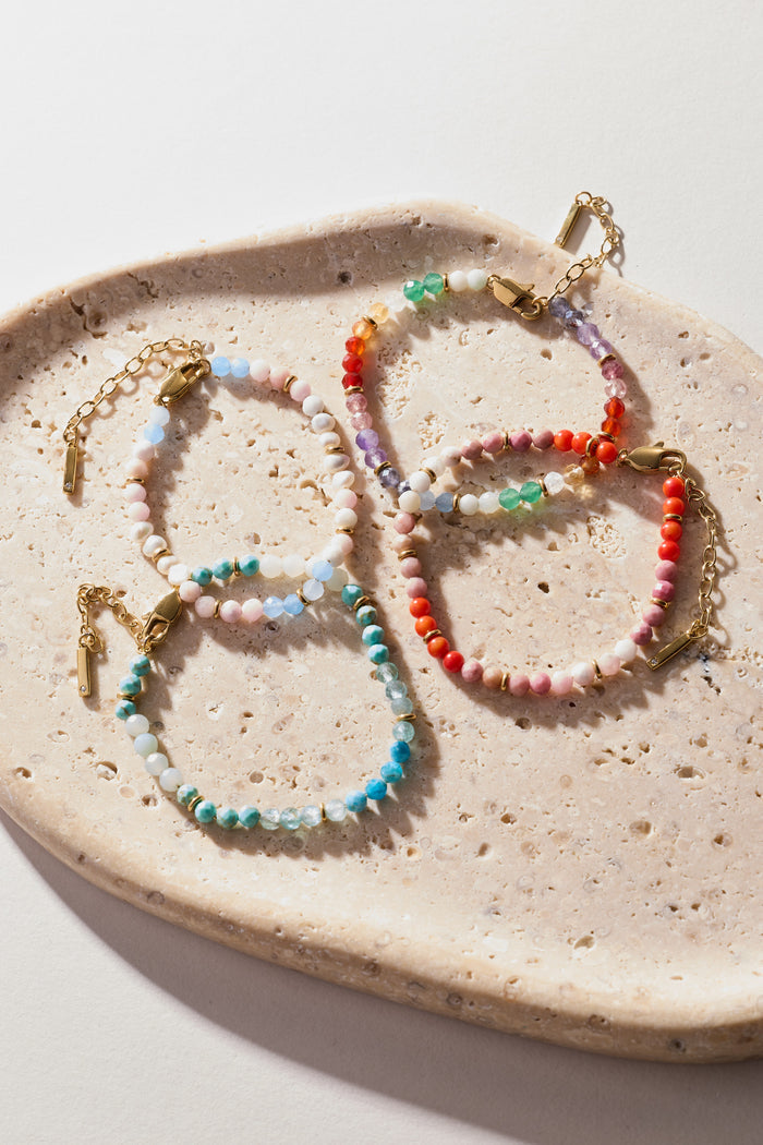 Turquoise Ombre Semi-Precious Beaded Bracelet